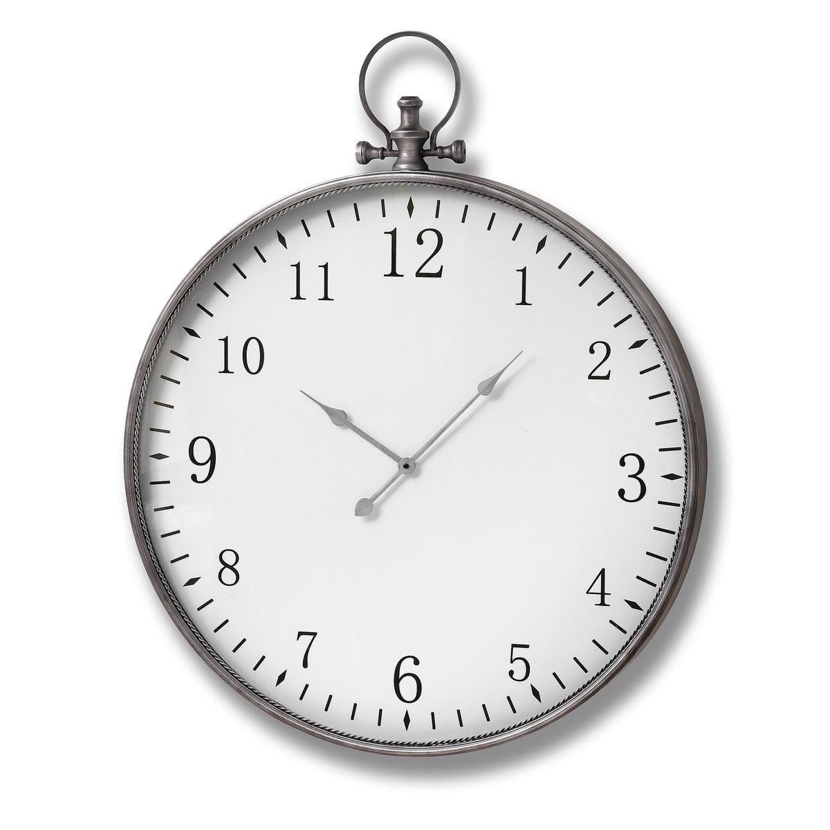 Silver Pocket Watch Wall Clock