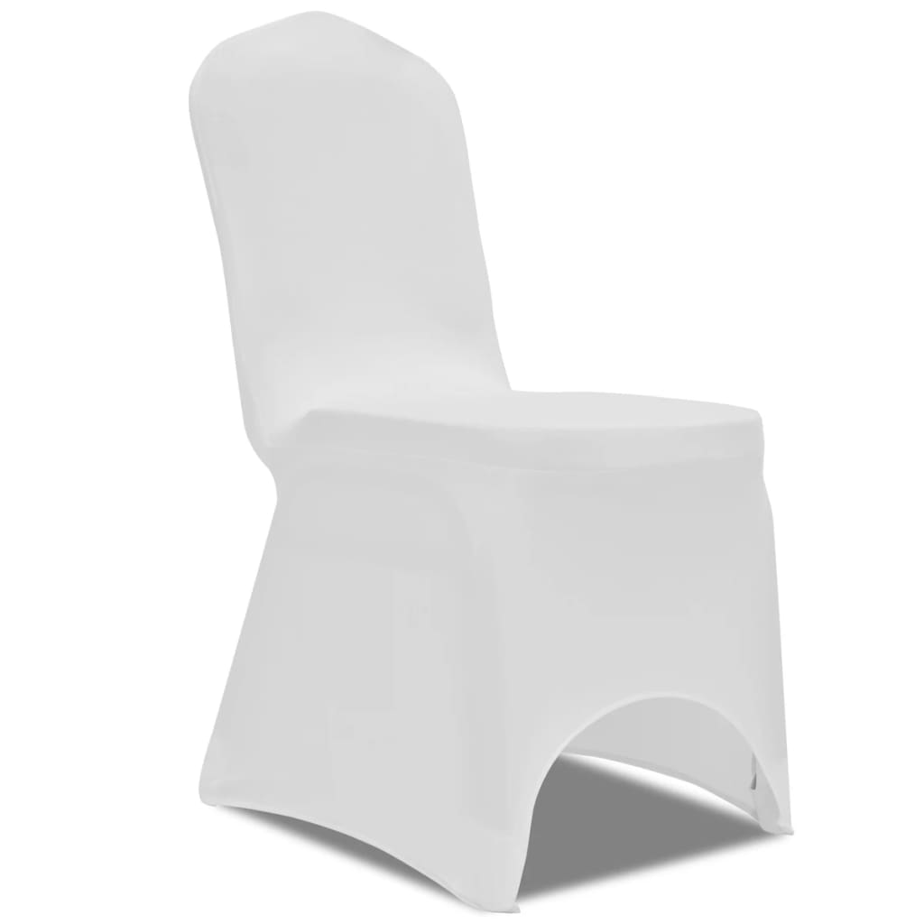 vidaXL 100 pcs Stretch Chair Covers White