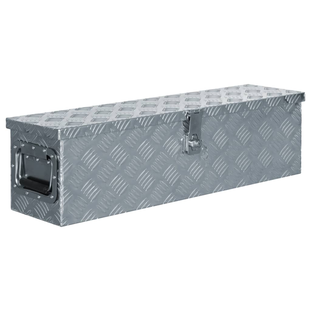 vidaXL Aluminium Box 80.5x22x22 cm Silver