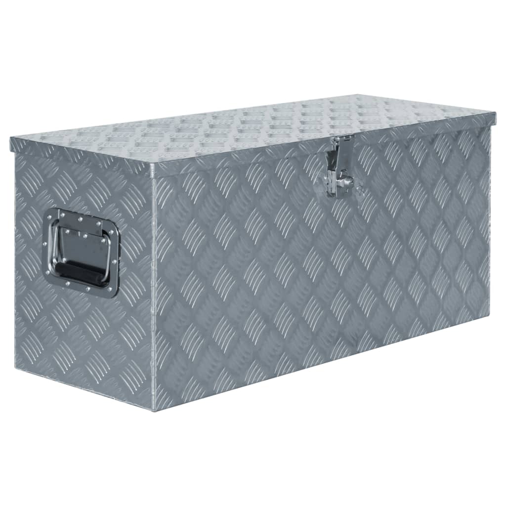 vidaXL Aluminium Box 90.5x35x40 cm Silver