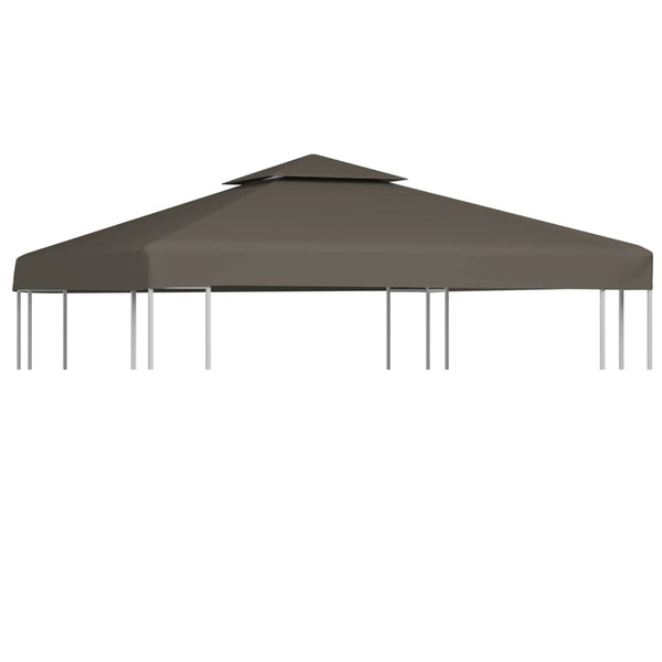 vidaXL 2-Tier Gazebo Top Cover 310 g/mÂ² 3x3 m Taupe