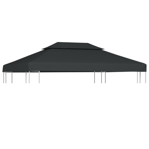 vidaXL 2-Tier Gazebo Top Cover 310 g/mÂ² 4x3 m Anthracite