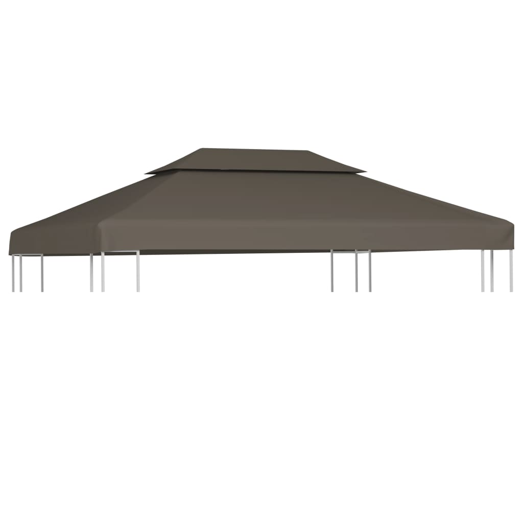 vidaXL 2-Tier Gazebo Top Cover 310 g/mÂ² 4x3 m Taupe