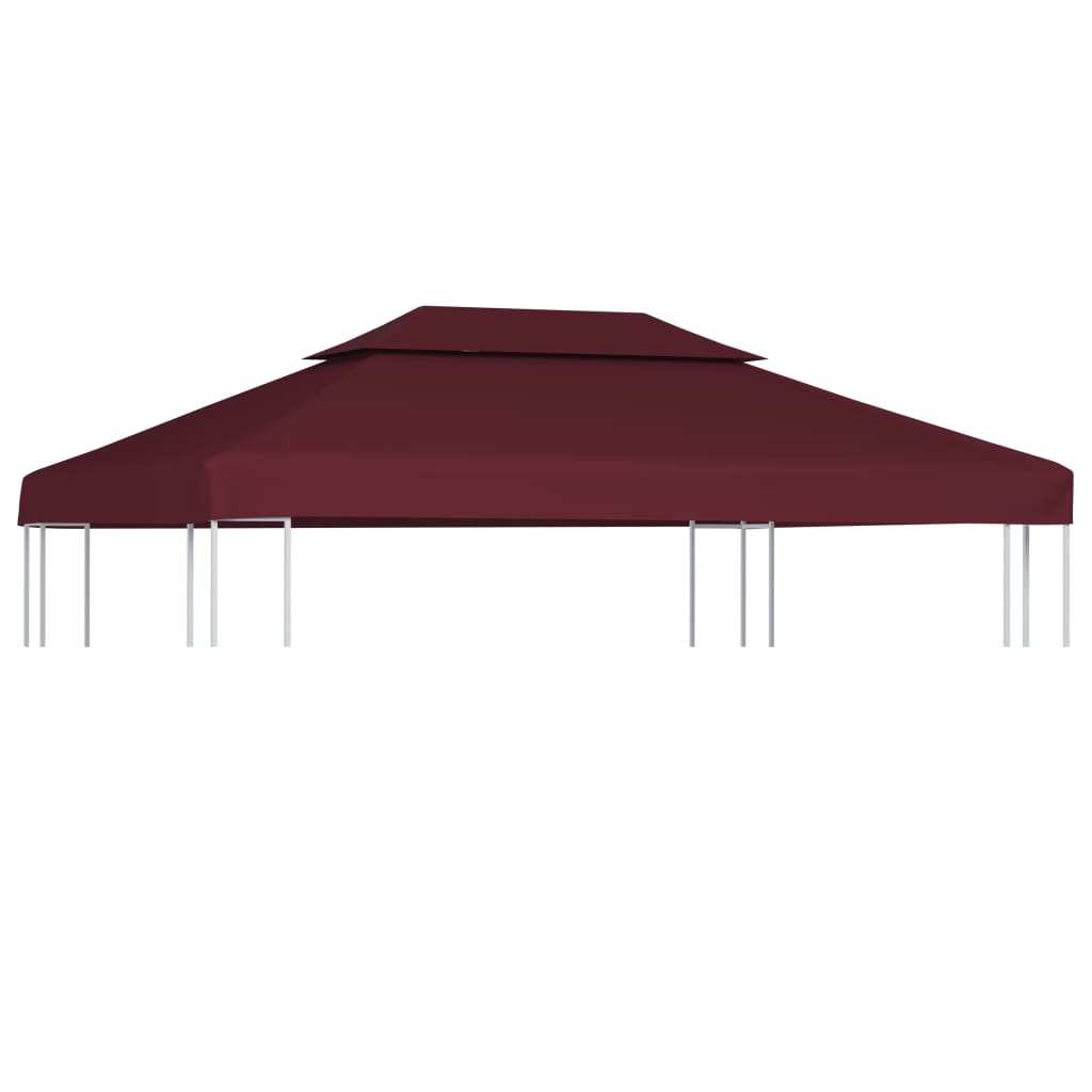 vidaXL 2-Tier Gazebo Top Cover 310 g/mÂ² 4x3 m Bordeaux