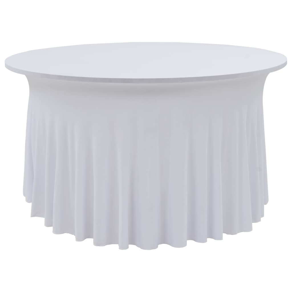 vidaXL 2 pcs Stretch Table Covers with Skirt 120x74 cm White