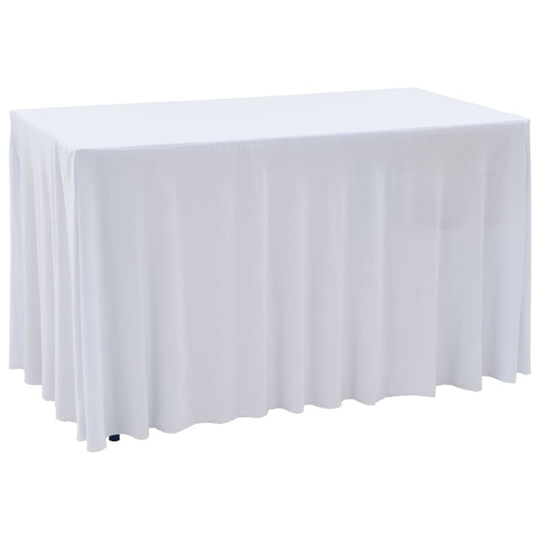 vidaXL 2 pcs Stretch Table Covers with Skirt 243x76x74 cm White