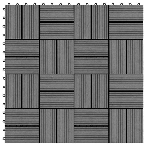 vidaXL 11 pcs Decking Tiles WPC 30x30 cm 1 sqm Grey