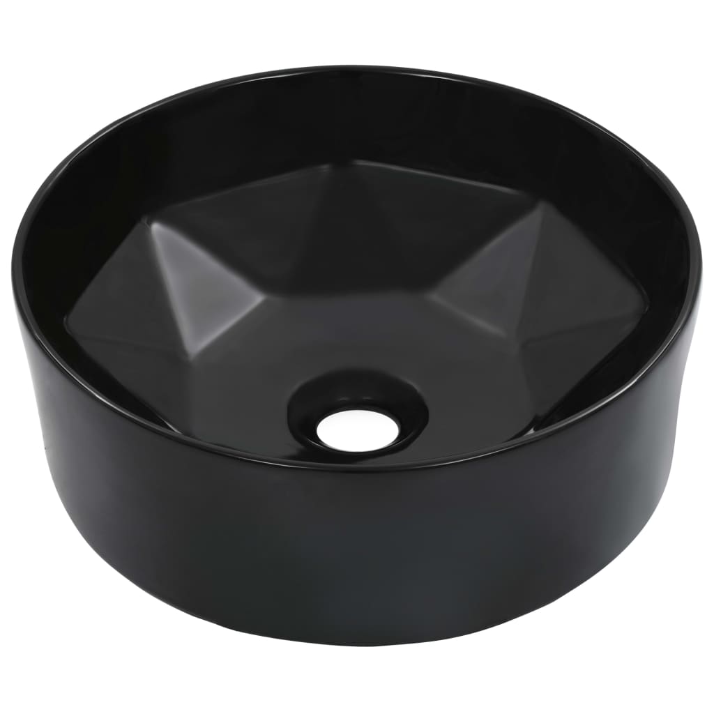 vidaXL Wash Basin 36x14 cm Ceramic Black