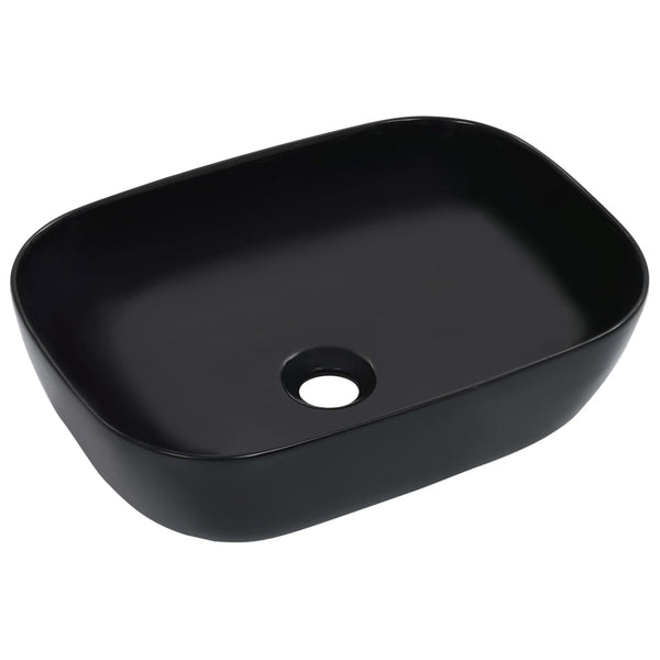 vidaXL Wash Basin 45.5x32x13 cm Ceramic Black