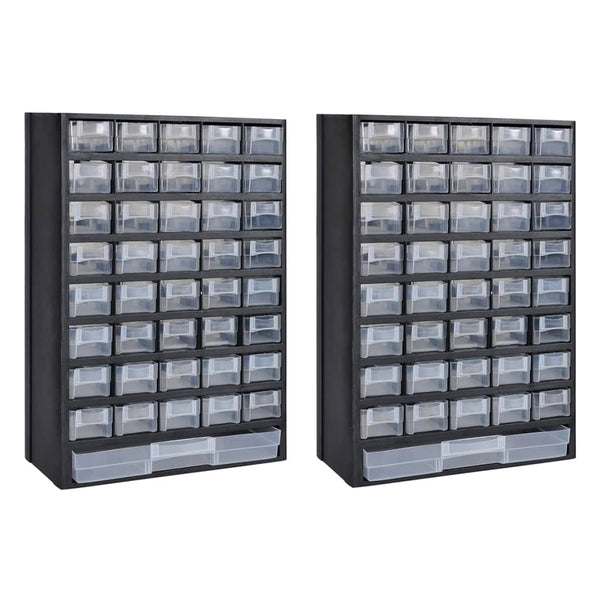 vidaXL 41-Drawer Storage Cabinet Tool Box 2 pcs Plastic