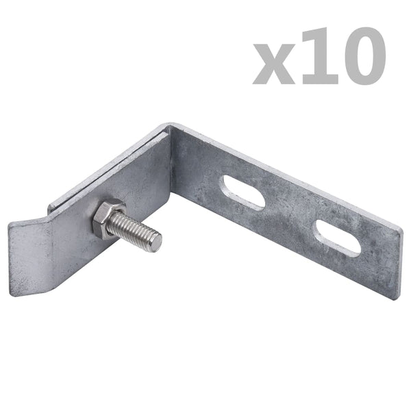 vidaXL Wall Corner Connector 10 Sets Silver