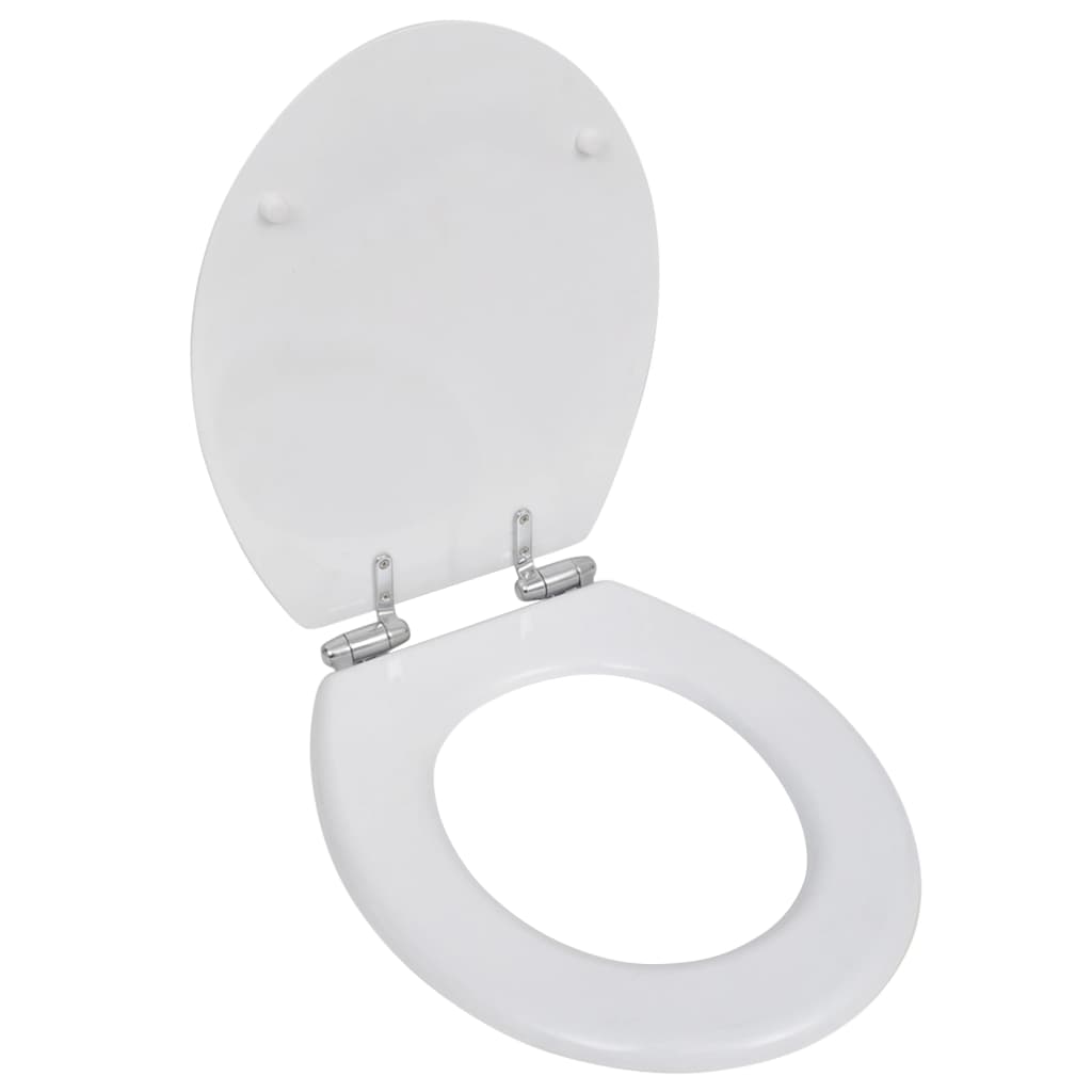 vidaXL WC Toilet Seat MDF Soft Close Lid Simple Design White