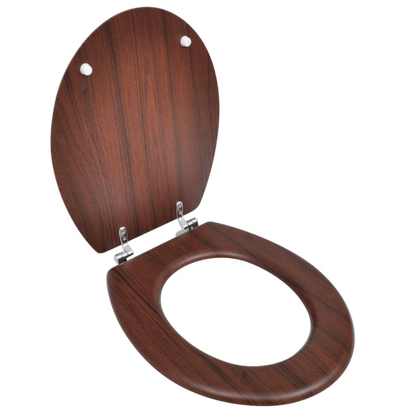 vidaXL WC Toilet Seat MDF Lid Simple Design Brown