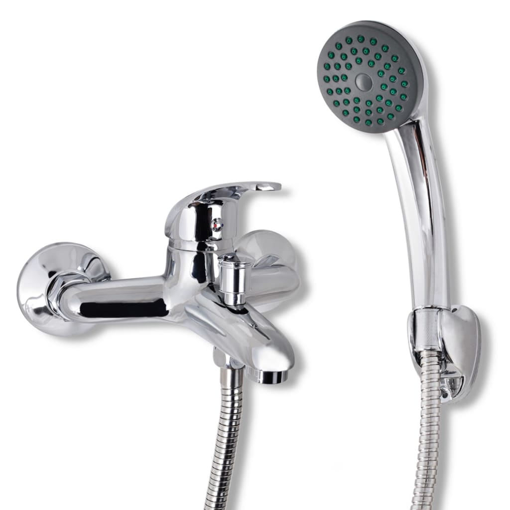 vidaXL Bath Shower Mixer Tap Kit Chrome