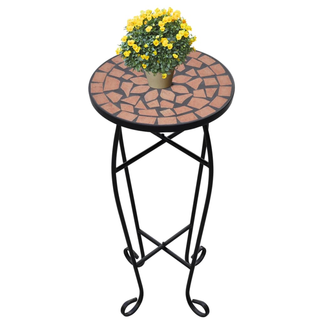 Mosaic Side Table Plant Table Terracotta