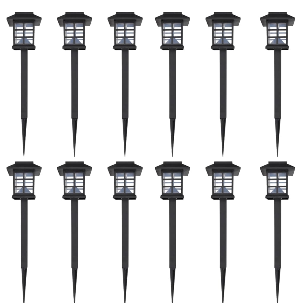 Outdoor Solar Lamp LED Light 12 pcs Spike 8.6 x 8.6 x 38 cm