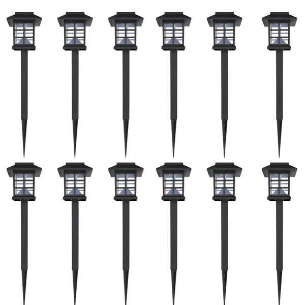 Outdoor Solar Lamp LED Light 12 pcs Spike 8.6 x 8.6 x 38 cm