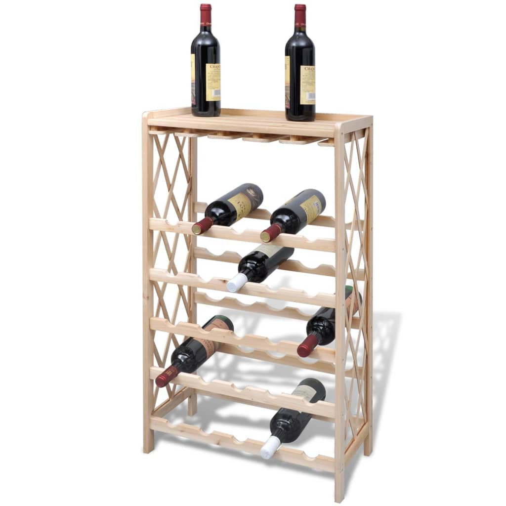 vidaXL Wine Rack for 25 Bottles Solid Fir Wood