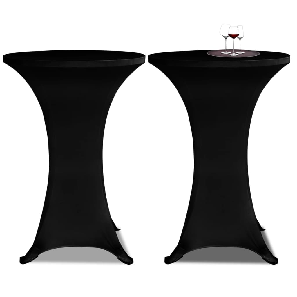 Standing Table Cover Ã˜60cm Black Stretch 2 pcs