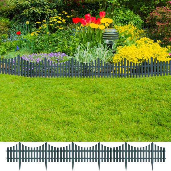 vidaXL 17 pcs Lawn Dividers 10 m Green