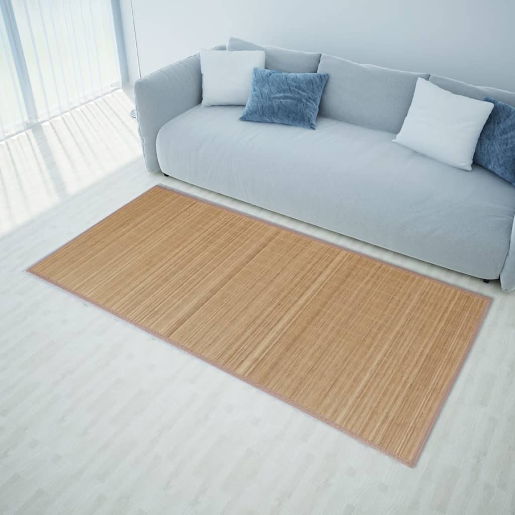 Rectangular Brown Bamboo Rug 150 x 200 cm