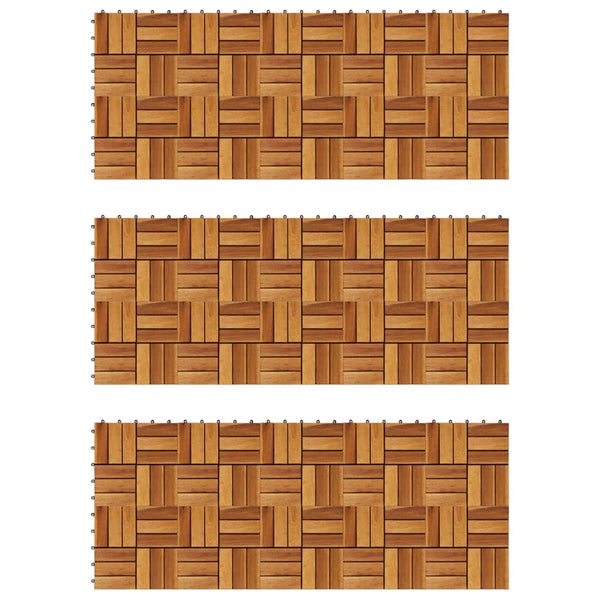 Decking Tiles 30 x 30 cm Acacia Set of 30