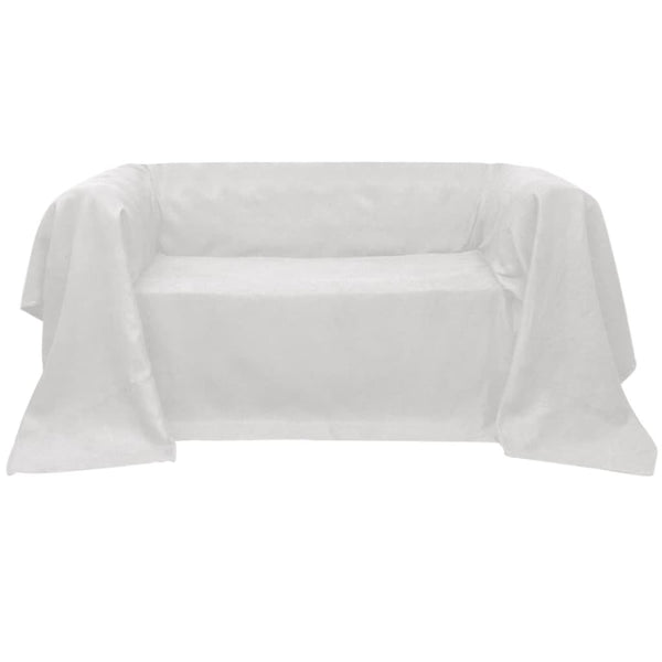 Micro-suede Couch Slipcover Cream 270 x 350 cm