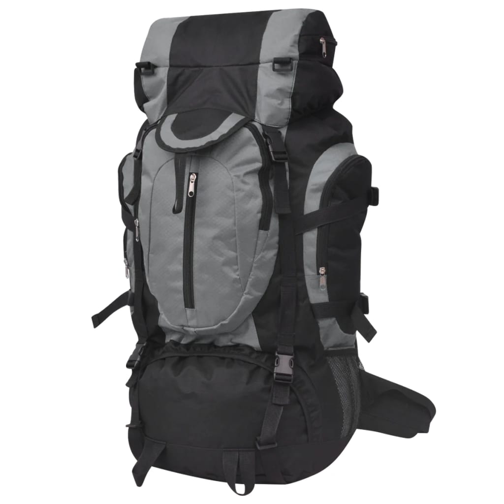 vidaXL Hiking Backpack XXL 75 L Black and Grey