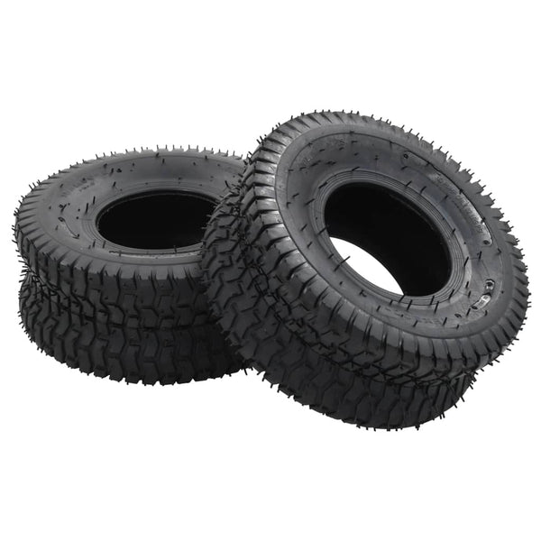 vidaXL 4 Piece Wheelbarrow Tire and Inner Tube Set 15x6.00-6 4PR Rubber