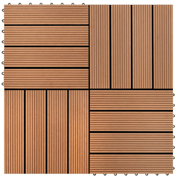 vidaXL 22 pcs Decking Tiles 30x30 cm 2 sqm WPC Dark Brown