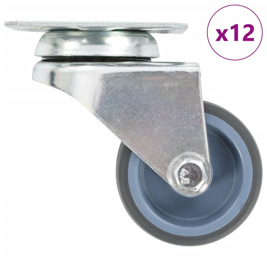 vidaXL 12 pcs Twin-wheel Swivel Casters 50 mm