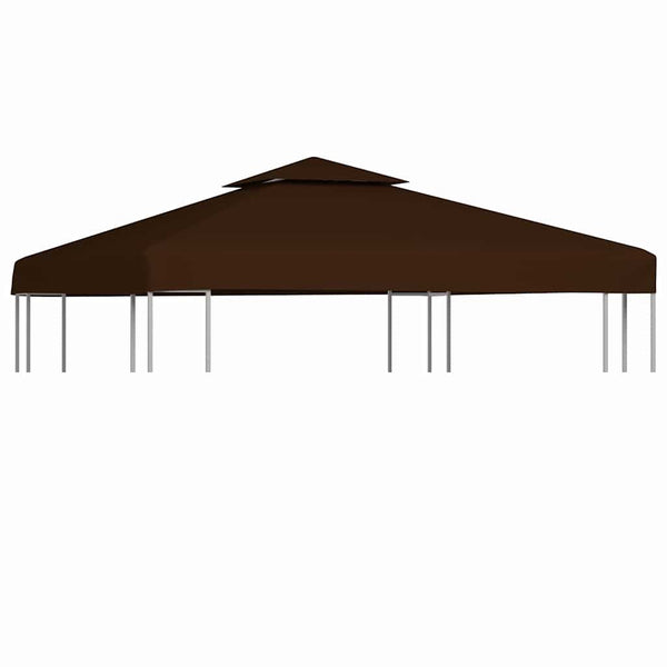 vidaXL 2-Tier Gazebo Top Cover 310 g/mÂ² 3x3 m Brown