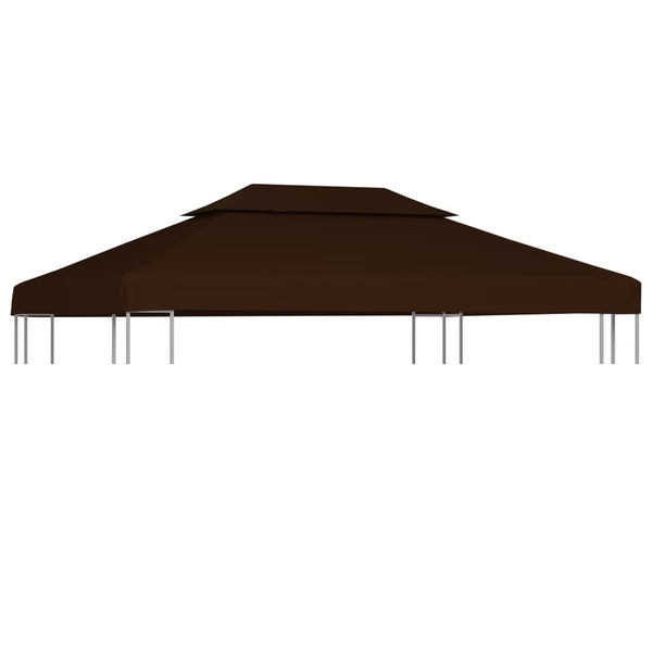 vidaXL 2-Tier Gazebo Top Cover 310 g/mÂ² 4x3 m Brown