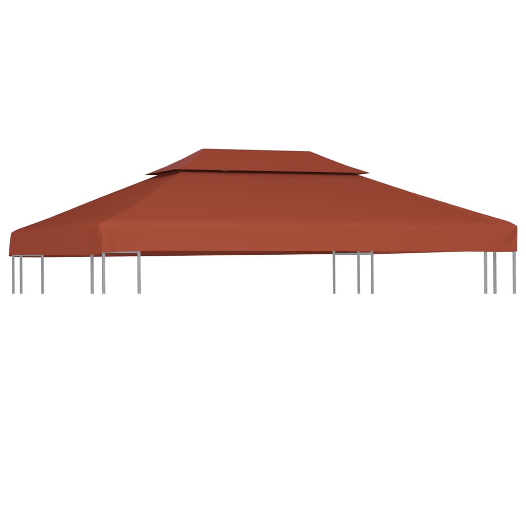 vidaXL 2-Tier Gazebo Top Cover 310 g/mÂ² 4x3 m Terracotta