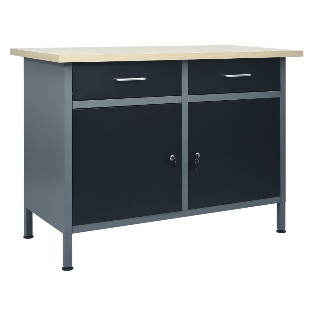 vidaXL Workbench Black 120x60x85 cm Steel