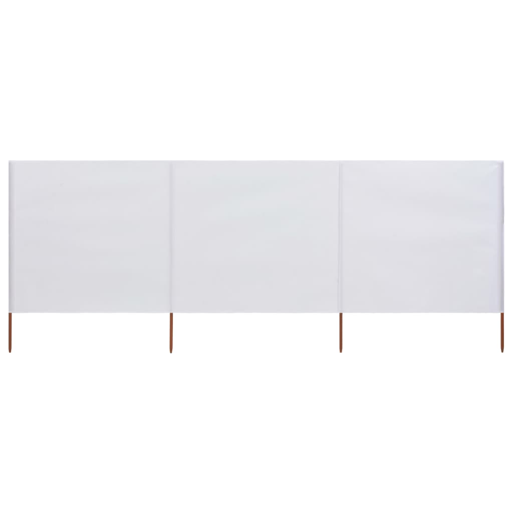 vidaXL 3-panel Wind Screen Fabric 400x80 cm Sand White