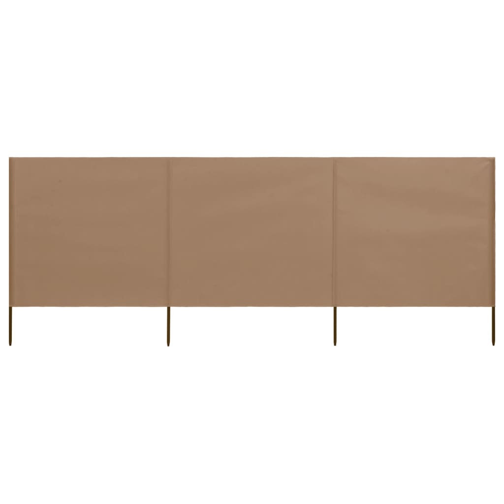 vidaXL 3-panel Wind Screen Fabric 400x80 cm Taupe