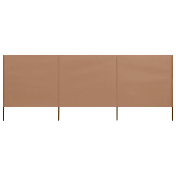 vidaXL 3-panel Wind Screen Fabric 400x80 cm Taupe