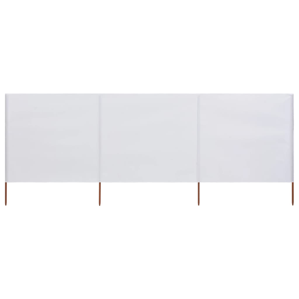 vidaXL 3-panel Wind Screen Fabric 400x160 cm Sand White