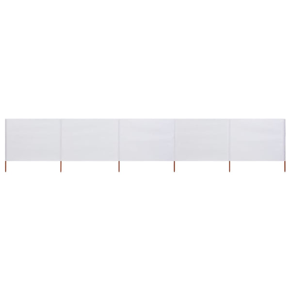 vidaXL 5-panel Wind Screen Fabric 600x120 cm Sand White