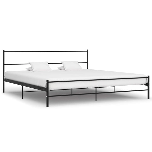 284691 vidaXL Bed Frame without Mattress Black Metal 200x200 cm