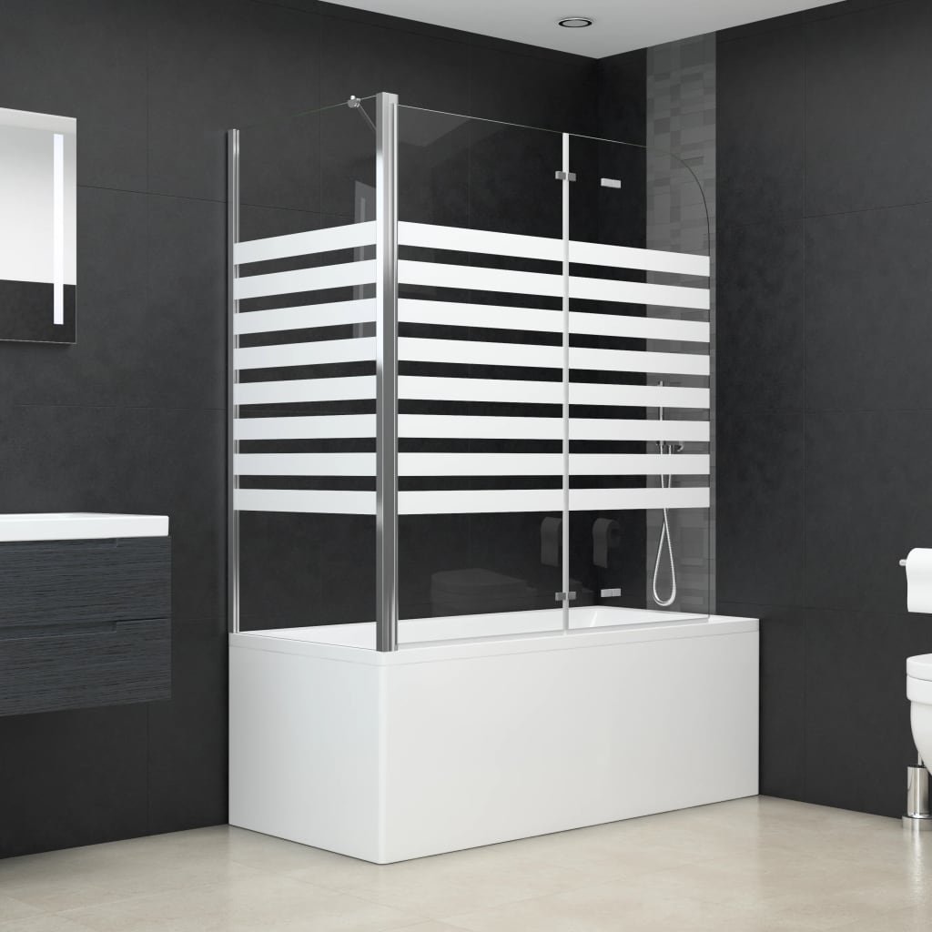 vidaXL Bath Enclosure 120x68x130 cm Tempered Glass Stripe