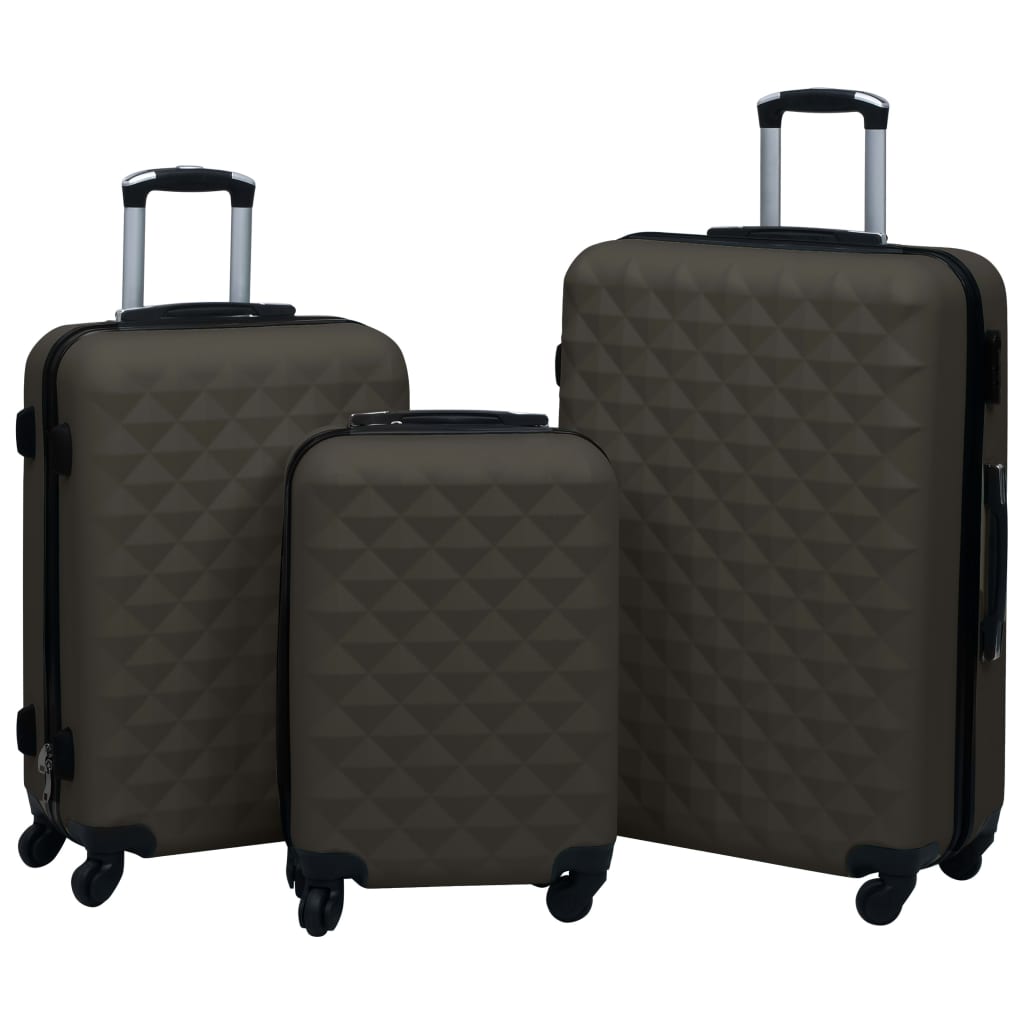 vidaXL Hardcase Trolley Set 3 pcs Anthracite ABS