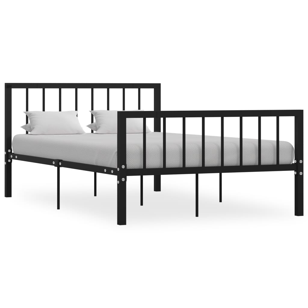 284570 vidaXL Bed Frame without Mattress Black Metal 120x200 cm