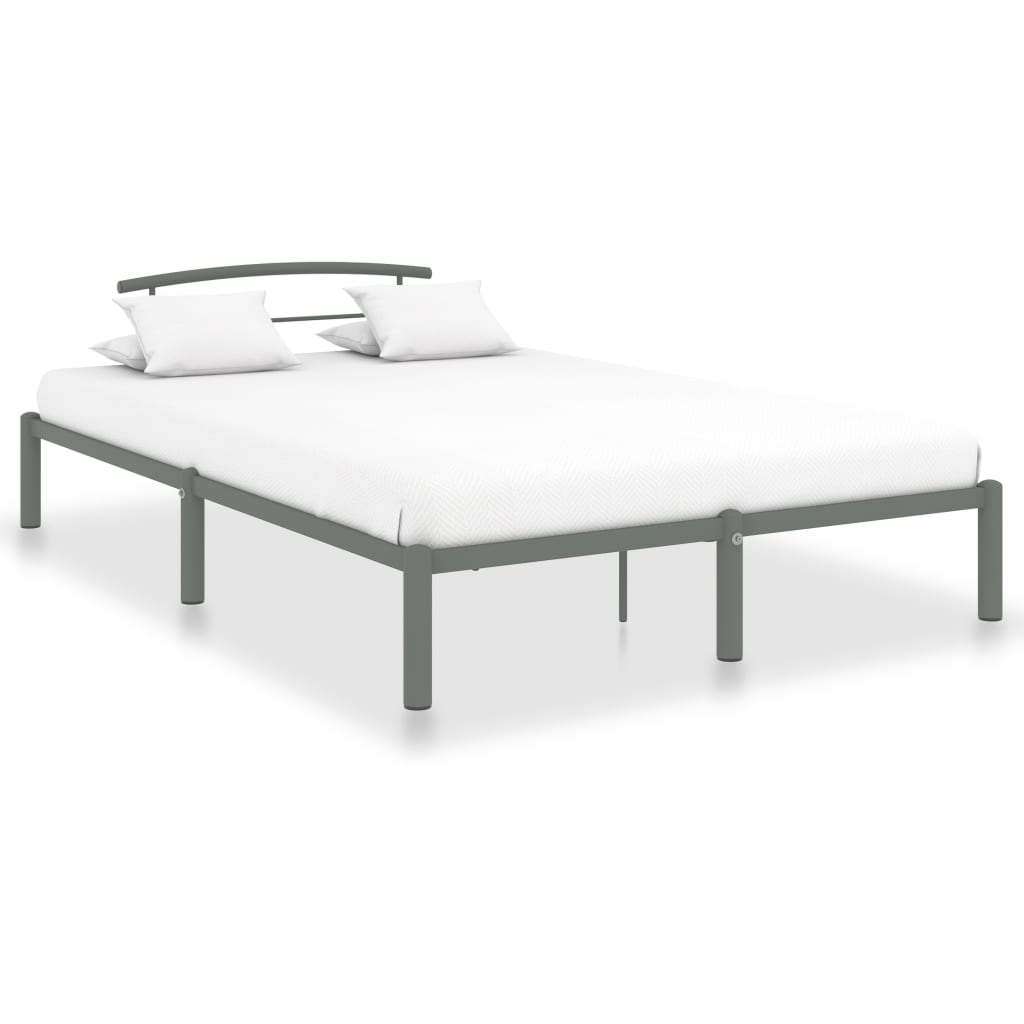 284665 vidaXL Bed Frame without Mattress Grey Metal 140x200 cm