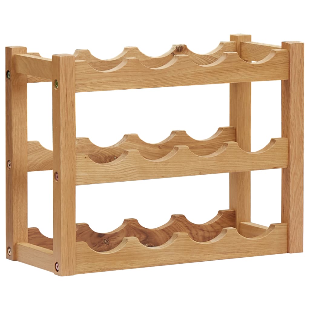 vidaXL Wine Rack for 12 Bottles 47x21x36 cm Solid Oak Wood