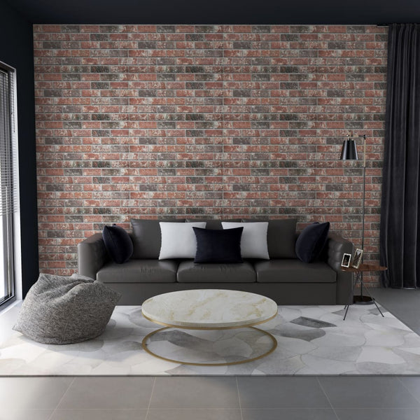 vidaXL 3D Wall Panels with Dark Brown & Grey Brick Design 10 pcs EPS