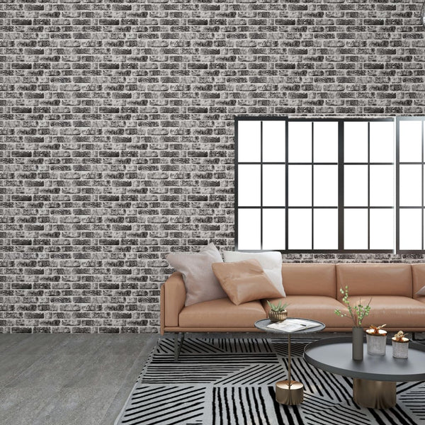 vidaXL 3D Wall Panels with Dark Grey Brick Design 10 pcs EPS