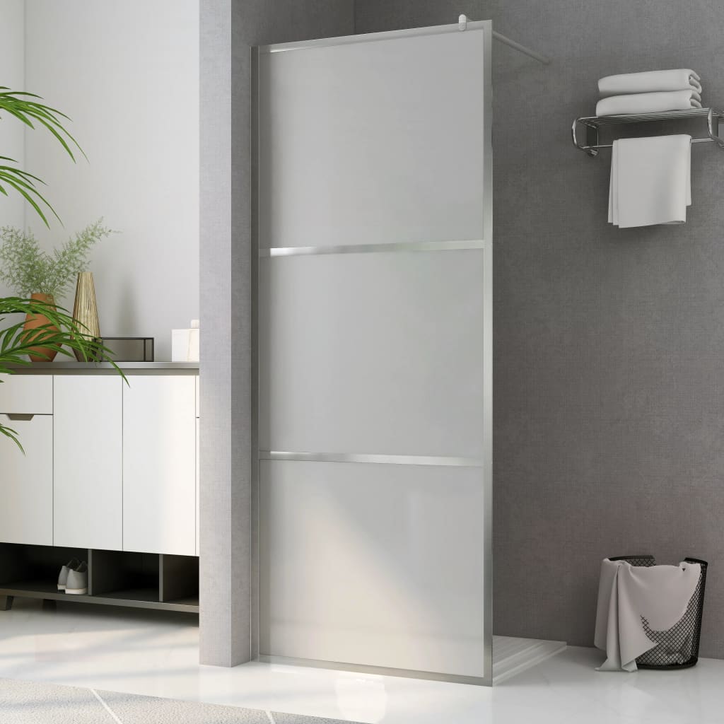 vidaXL Walk-in Shower Wall with Whole Frosted ESG Glass 100x195 cm