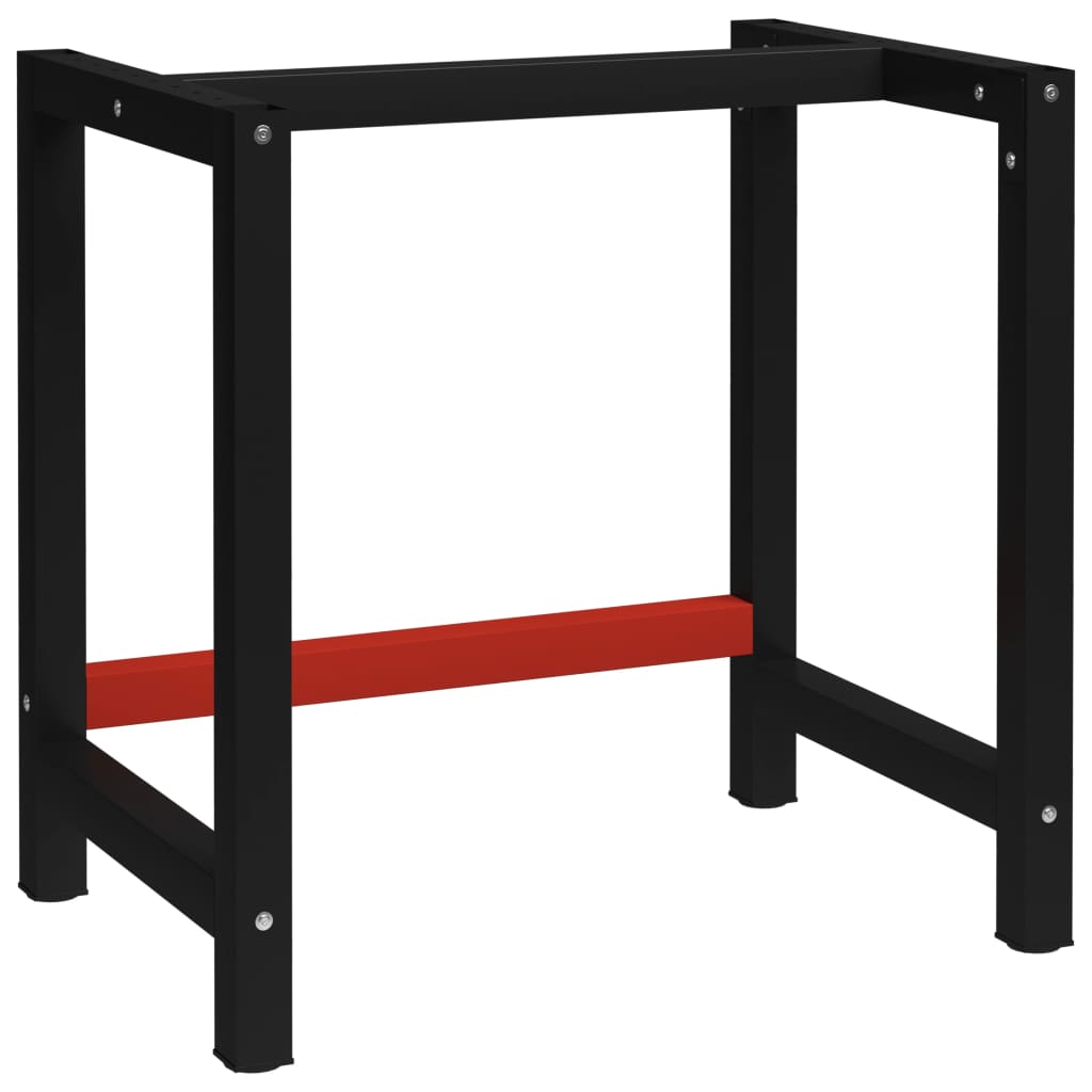 vidaXL Work Bench Frame Metal 80x57x79 cm Black and Red